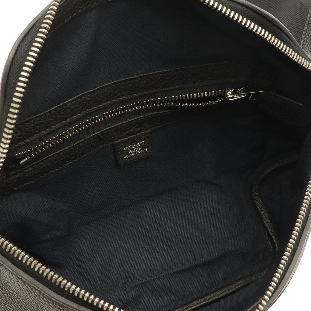 Hermes City Slide Cross PM Belt Bag Togo Leather Black Silver — view 7