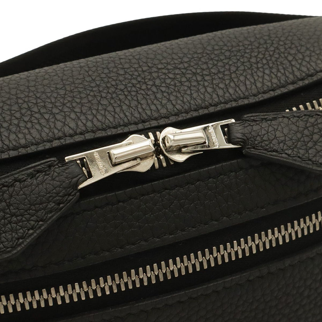 Hermes City Slide Cross PM Belt Bag Togo Leather Black Silver — view 5