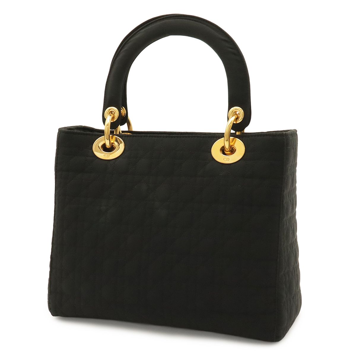 Dior Lady Cannage Medium Tote Bag Nylon Black Gold — view 2