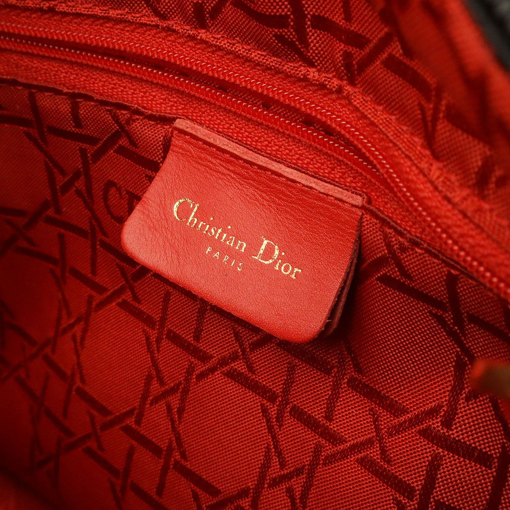Dior Lady Cannage Medium Tote Bag Nylon Black Gold — view 7