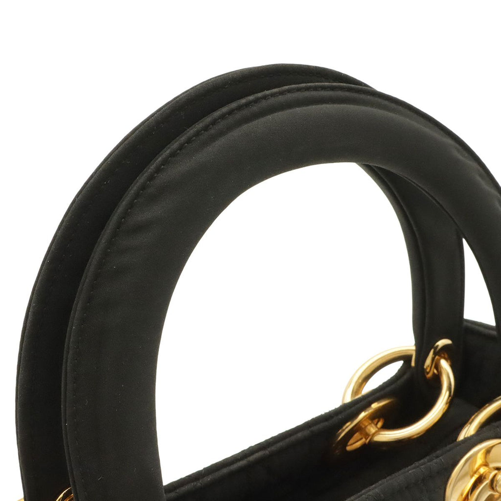 Dior Lady Cannage Medium Tote Bag Nylon Black Gold — view 4