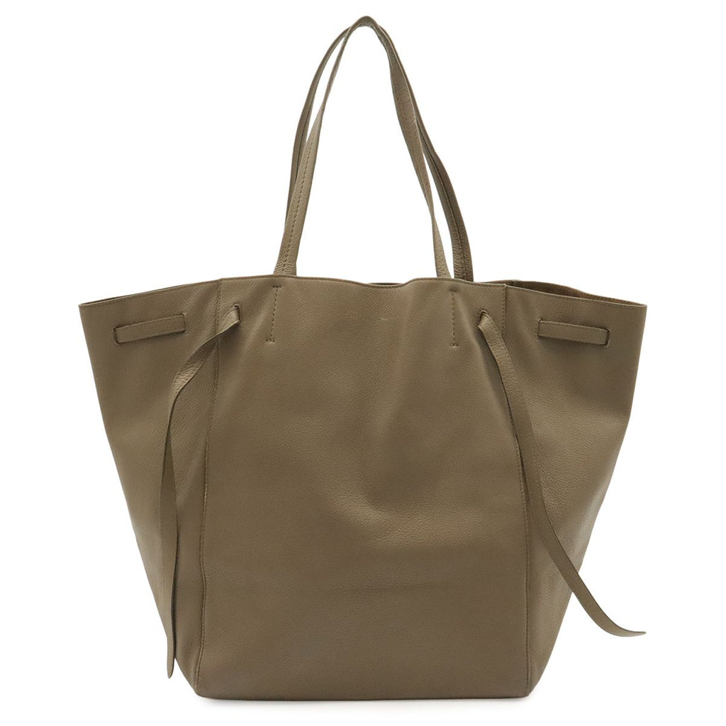 Celine Cabas Phantom Medium Belt Tote Shoulder Bag Leather Greige