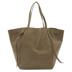 Celine Cabas Phantom Medium Belt Tote Shoulder Bag Leather Greige