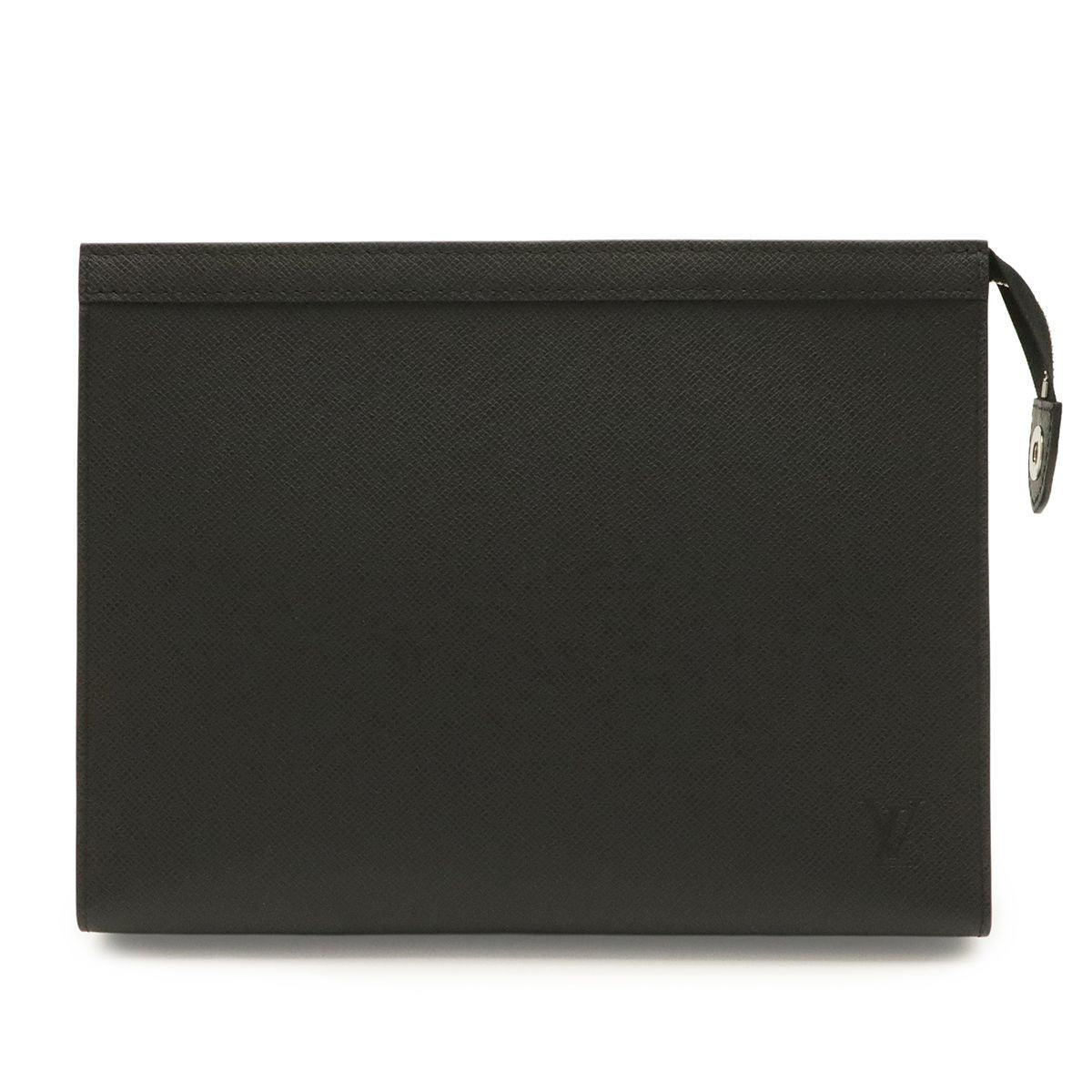 Louis Vuitton Taiga Pochette Voyage MM Clutch Calfskin Noir Black