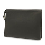 Louis Vuitton Taiga Pochette Voyage MM Clutch Calfskin Noir Black — view 2
