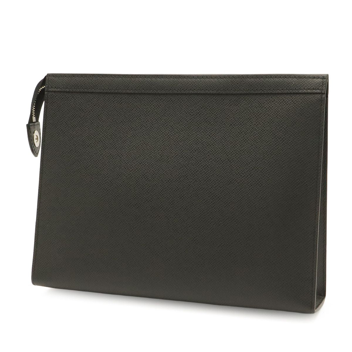 Louis Vuitton Taiga Pochette Voyage MM Clutch Calfskin Noir Black — view 2