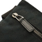 Gucci GG Canvas Belt Bag Waist Pouch Hip Bag Leather Black Silver — view 3