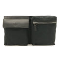 Gucci GG Canvas Belt Bag Waist Pouch Hip Bag Leather Black Silver