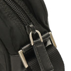 Prada Triangle Logo Shoulder Bag Pochette Crossbody Nylon Leather Nero Black — view 5