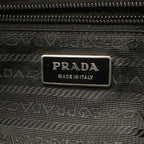 Prada Triangle Logo Shoulder Bag Pochette Crossbody Nylon Leather Nero Black — view 7