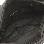 Prada Triangle Logo Shoulder Bag Pochette Crossbody Nylon Leather Nero Black — view 6