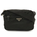 Prada Triangle Logo Shoulder Bag Pochette Crossbody Nylon Leather Nero Black