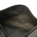 Prada Triangle Logo Shoulder Bag Pochette Crossbody Nylon Leather Nero Black — view 8