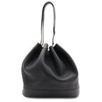 Hermes Market GM Shoulder Bag Drawstring Taurillon Clemence Leather Black Gold