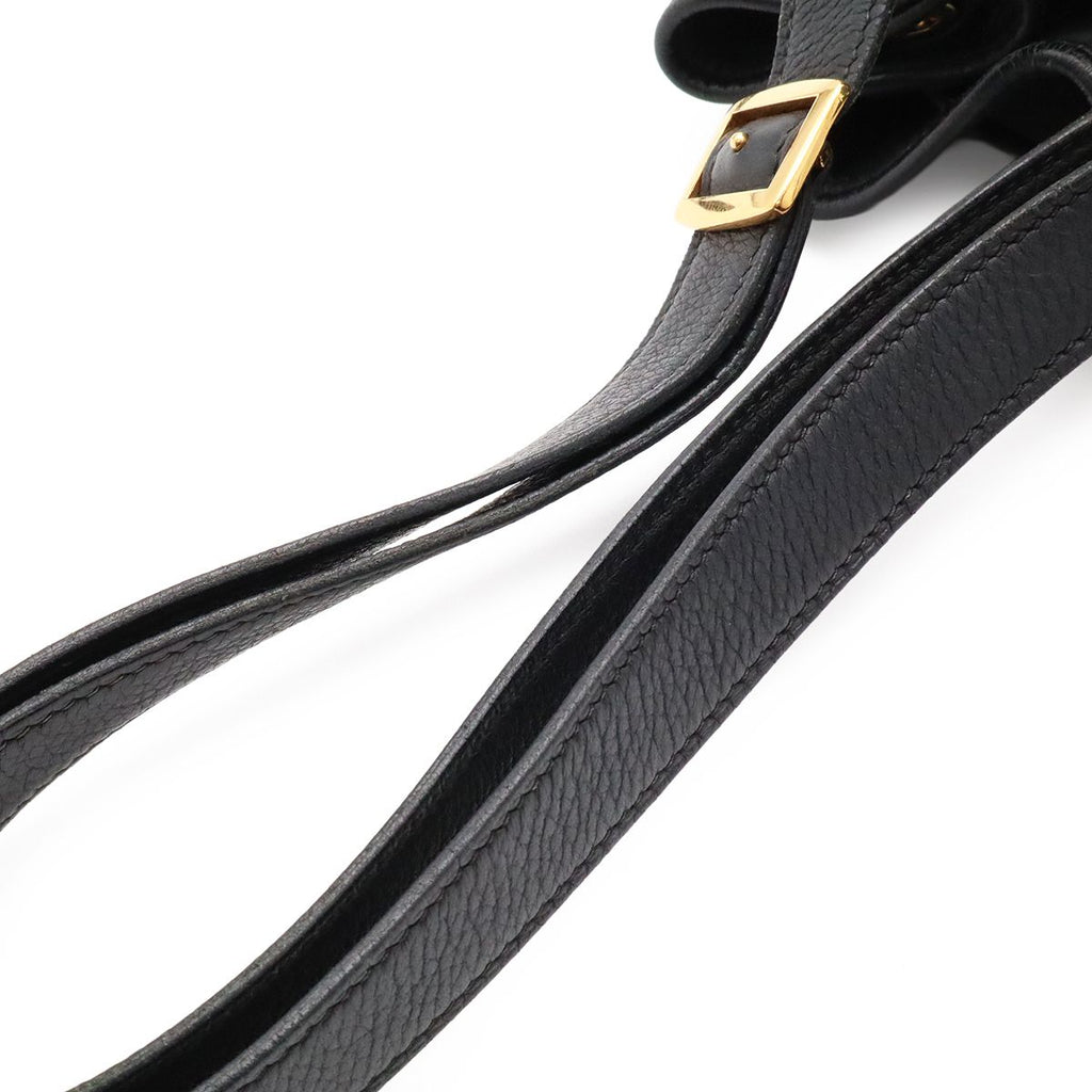Hermes Market GM Shoulder Bag Drawstring Taurillon Clemence Leather Black Gold — view 4