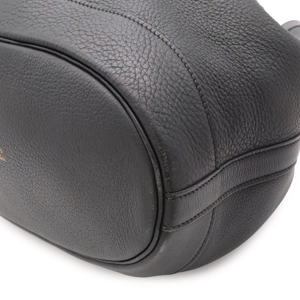Hermes Market GM Shoulder Bag Drawstring Taurillon Clemence Leather Black Gold — view 3