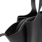 Celine Trifold Medium Tote Shoulder Bag Leather Black Silver — view 8