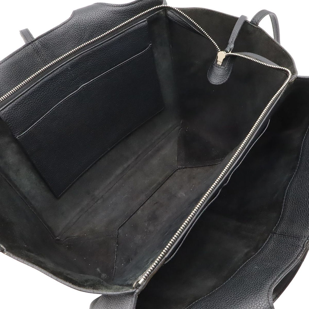 Celine Trifold Medium Tote Shoulder Bag Leather Black Silver — view 6