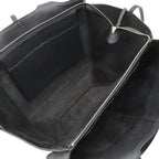 Celine Trifold Medium Tote Shoulder Bag Leather Black Silver — view 6