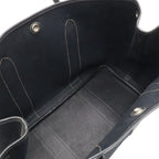 Hermes Garden Party PM Tote Shoulder Bag Toile Officier Leather Black Silver — view 5