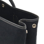 Hermes Garden Party PM Tote Shoulder Bag Toile Officier Leather Black Silver — view 8