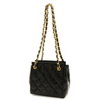 Chanel Quilted Chain Shoulder Bag Patent Leather Black Gold — view 2