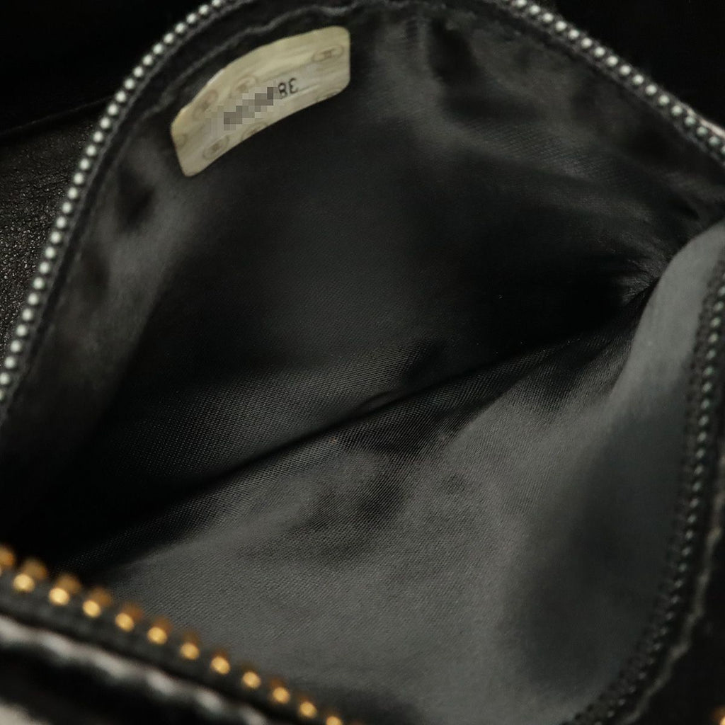 Chanel Quilted Chain Shoulder Bag Patent Leather Black Gold — view 8