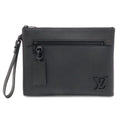 Louis Vuitton LV Aerogram Pochette iPad Takeoff Pouch Clutch Leather Noir Black