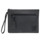 Louis Vuitton LV Aerogram Pochette iPad Takeoff Pouch Clutch Leather Noir Black