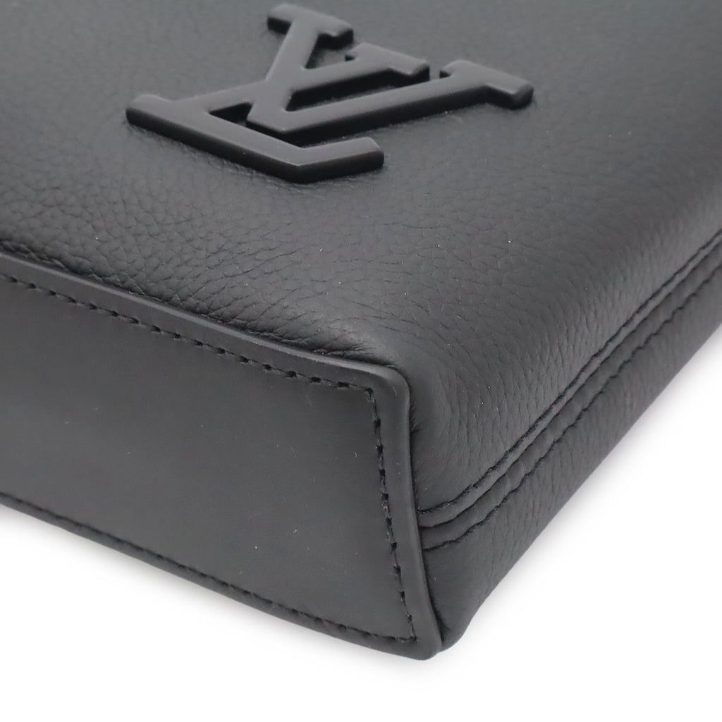 Louis Vuitton LV Aerogram Pochette iPad Takeoff Pouch Clutch Leather Noir Black — view 3
