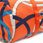 Hermes Air Silk Duffle 44 Shoulder Bag Cavalcadour Silk 100% Orange Blue — view 3