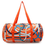 Hermes Air Silk Duffle 44 Shoulder Bag Cavalcadour Silk 100% Orange Blue