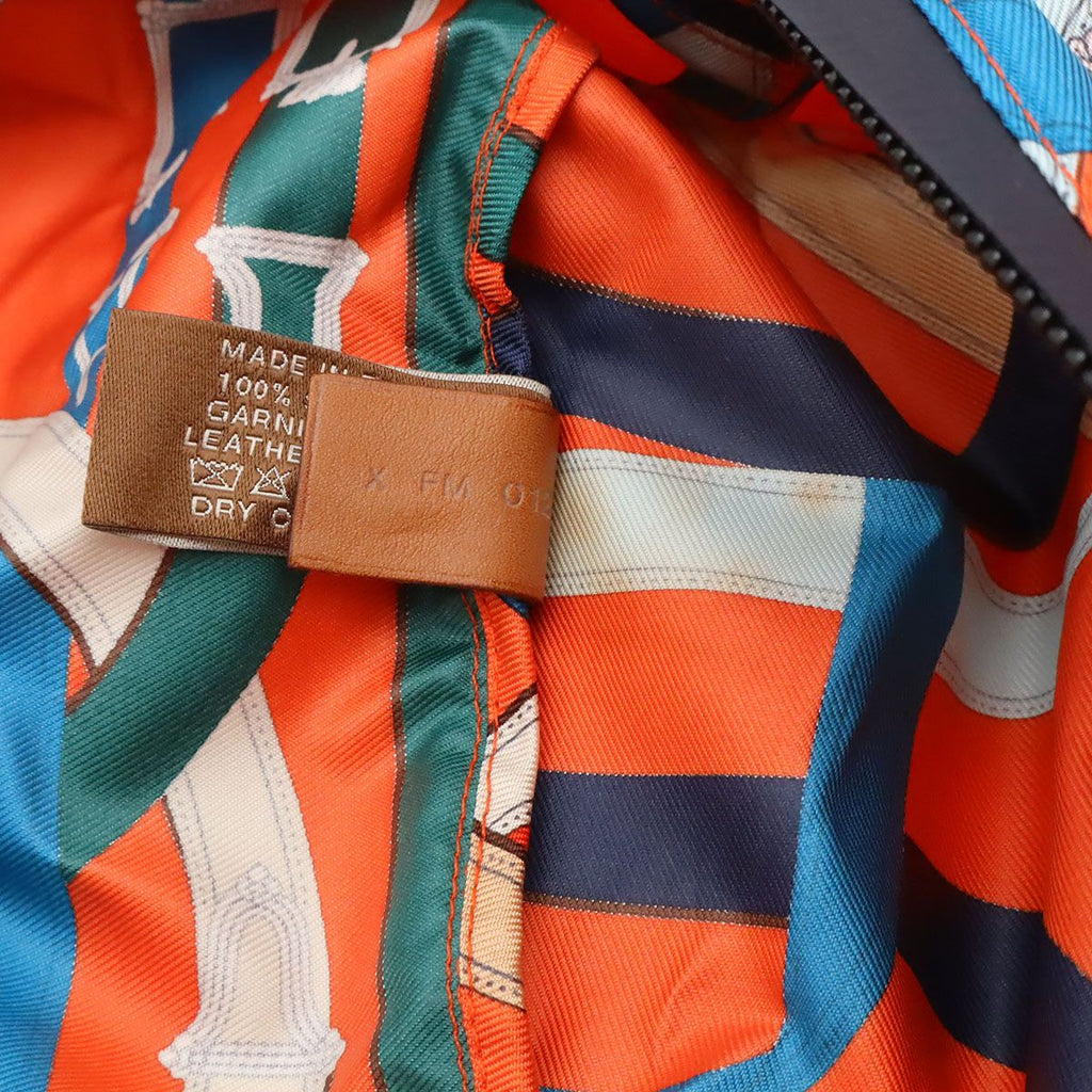 Hermes Air Silk Duffle 44 Shoulder Bag Cavalcadour Silk 100% Orange Blue — view 7