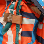 Hermes Air Silk Duffle 44 Shoulder Bag Cavalcadour Silk 100% Orange Blue — view 7