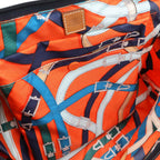 Hermes Air Silk Duffle 44 Shoulder Bag Cavalcadour Silk 100% Orange Blue — view 6