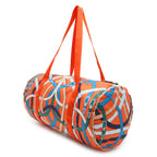 Hermes Air Silk Duffle 44 Shoulder Bag Cavalcadour Silk 100% Orange Blue — view 2