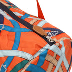 Hermes Air Silk Duffle 44 Shoulder Bag Cavalcadour Silk 100% Orange Blue — view 5