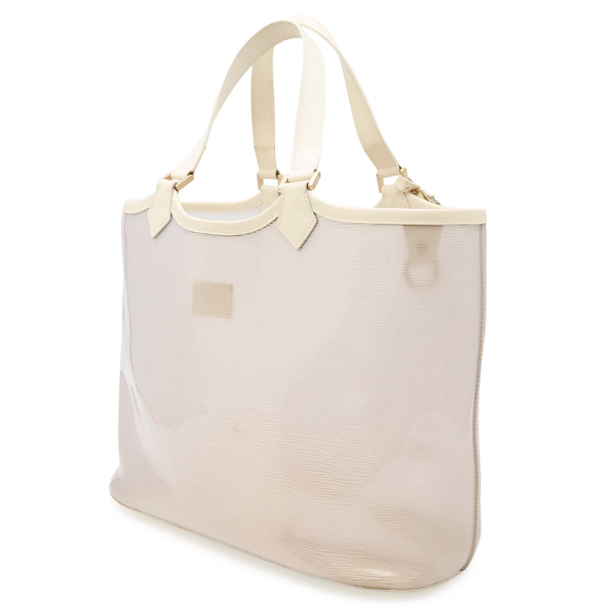 Louis Vuitton Epi Plage Lagoon Bay Tote Vinyl Leather Coconut Clear Gold Pouch — view 2