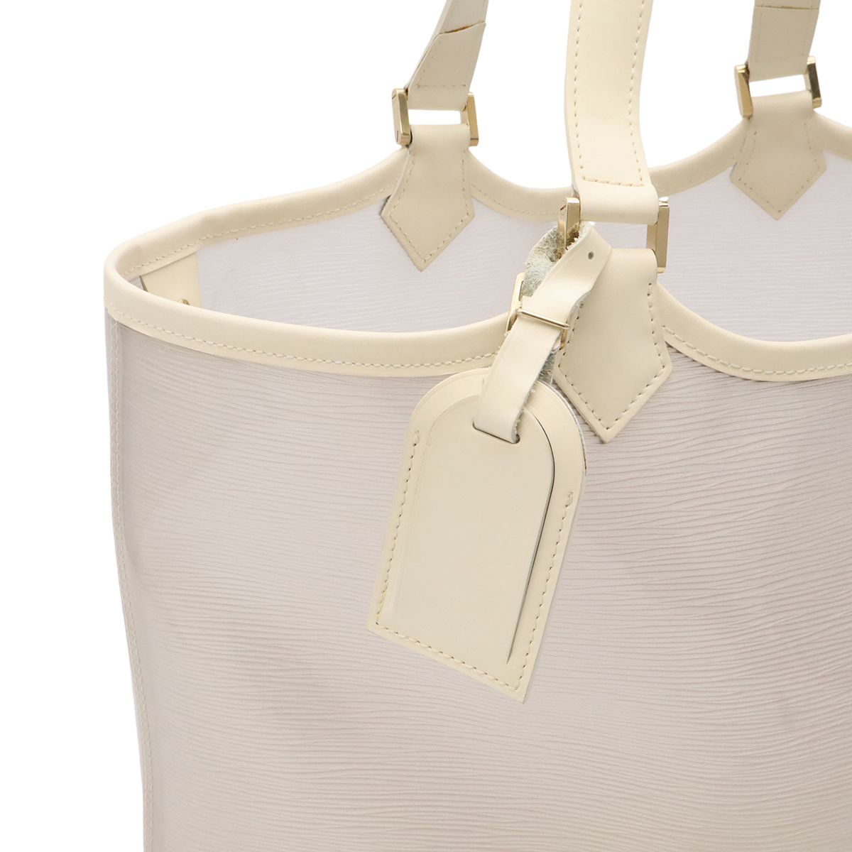 Louis Vuitton Epi Plage Lagoon Bay Tote Vinyl Leather Coconut Clear Gold Pouch — view 4