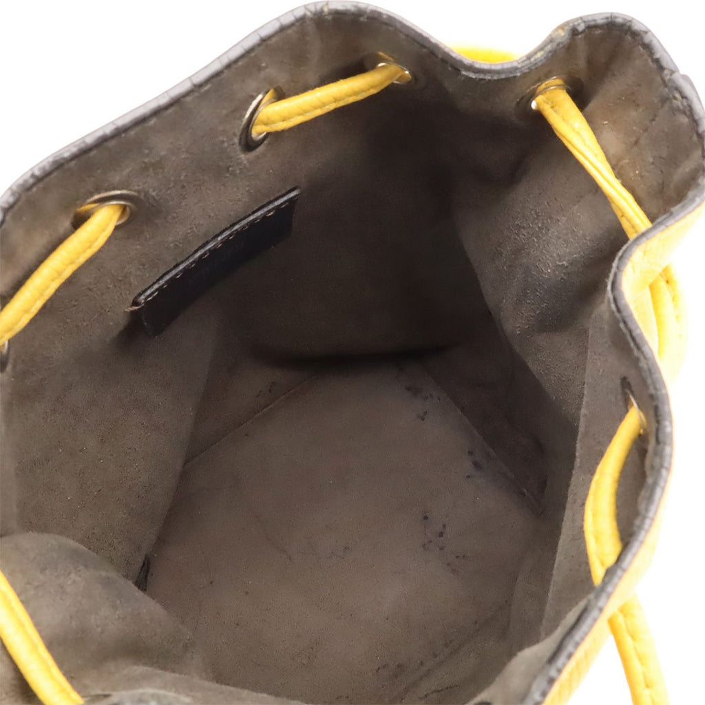 Fendi Montresor Bucket Bag Drawstring 2-Way Leather Yellow — view 7