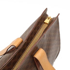 Celine Macadam Pattern Tote Shoulder Bag Large Leather Dark Brown — view 5