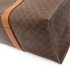 Celine Macadam Pattern Tote Shoulder Bag Large Leather Dark Brown — view 3