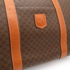 Celine Macadam Pattern Tote Shoulder Bag Large Leather Dark Brown — view 8