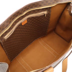Celine Macadam Pattern Tote Shoulder Bag Large Leather Dark Brown — view 6