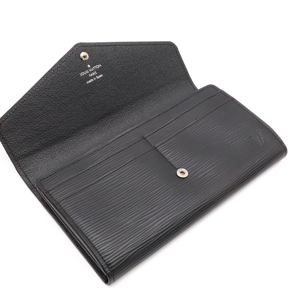Louis Vuitton Epi Portefeuille Sarah Wallet Bifold Noir Black — view 6