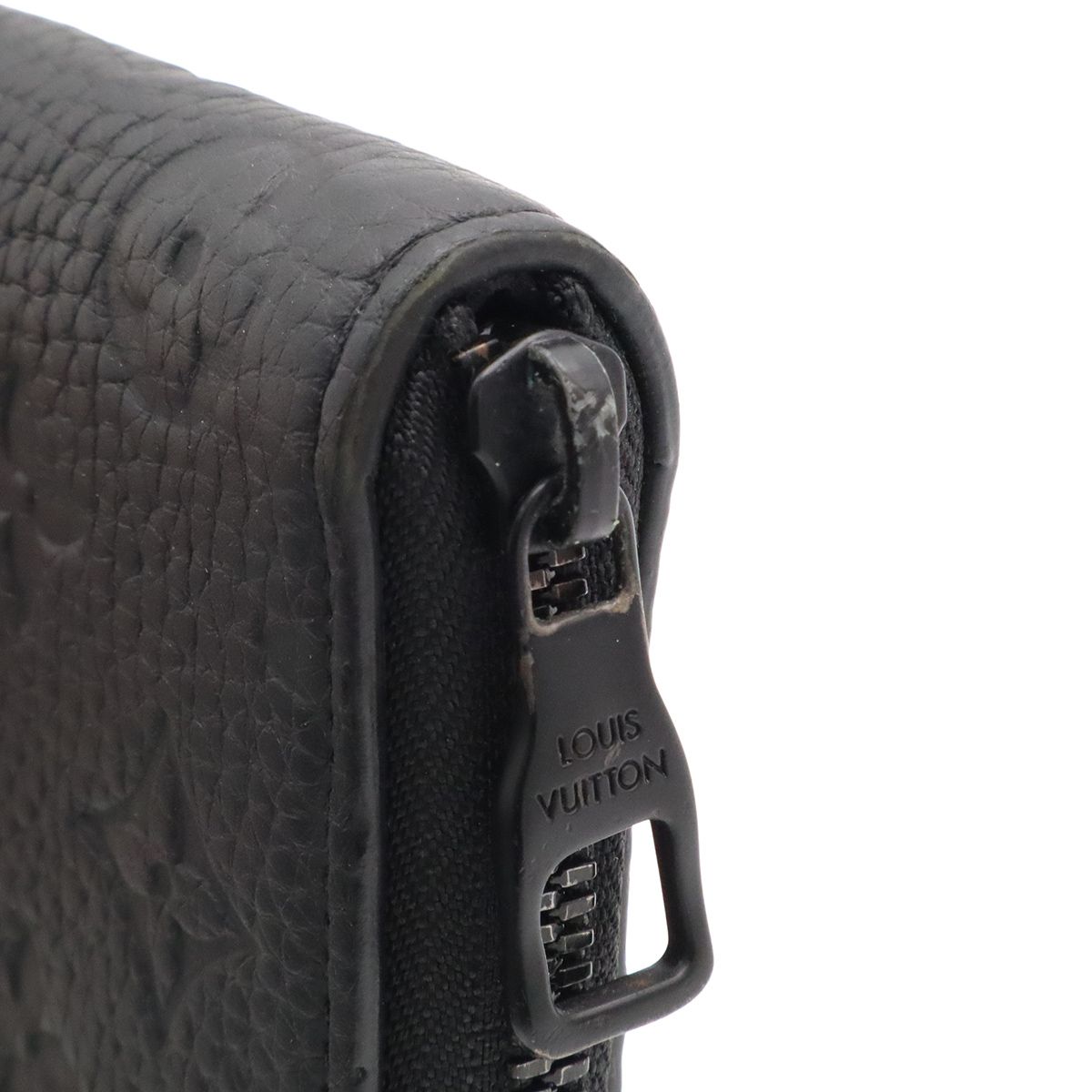 Louis Vuitton Monogram Taurillon Zippy Wallet Vertical Zip Around Leather Noir — view 4