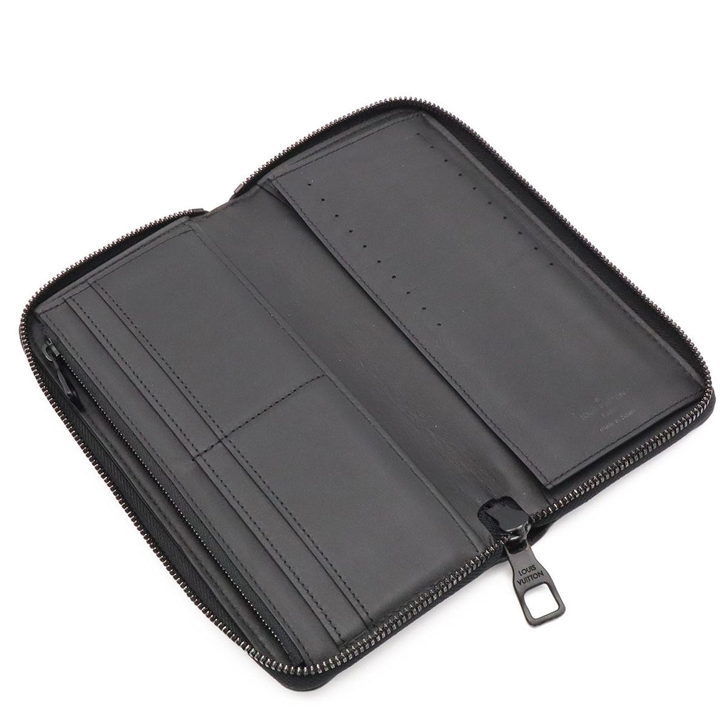 Louis Vuitton Monogram Taurillon Zippy Wallet Vertical Zip Around Leather Noir — view 5