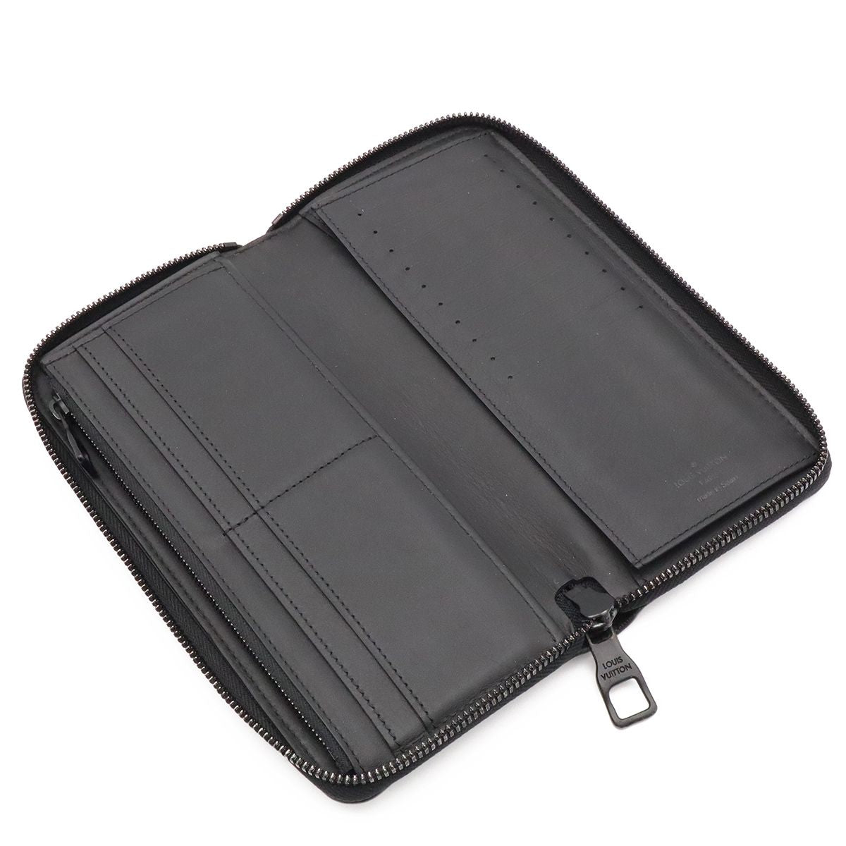Louis Vuitton Monogram Taurillon Zippy Wallet Vertical Zip Around Leather Noir — view 5