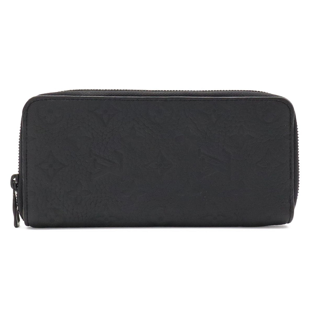 Louis Vuitton Monogram Taurillon Zippy Wallet Vertical Zip Around Leather Noir
