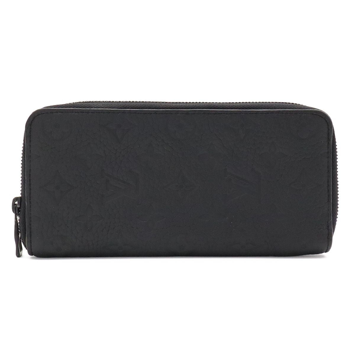 Louis Vuitton Monogram Taurillon Zippy Wallet Vertical Zip Around Leather Noir